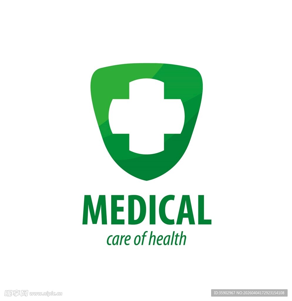 医疗健康盾牌标志