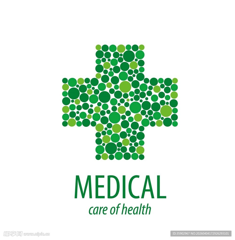 绿色医疗十字标志设计