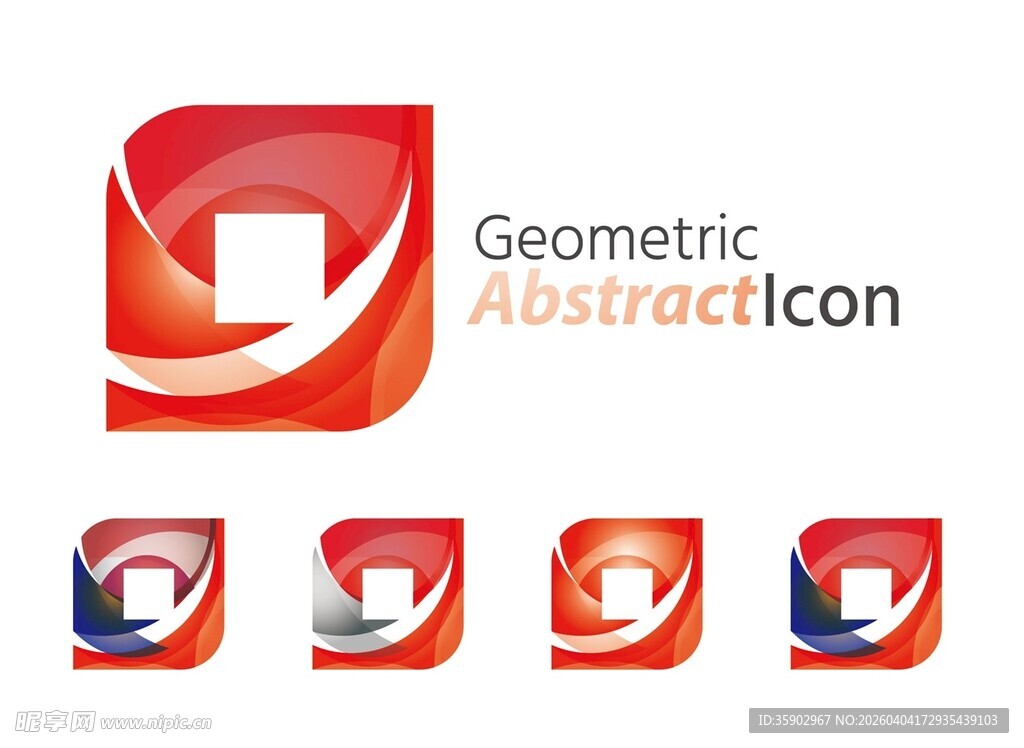 几何抽象图标设计示例