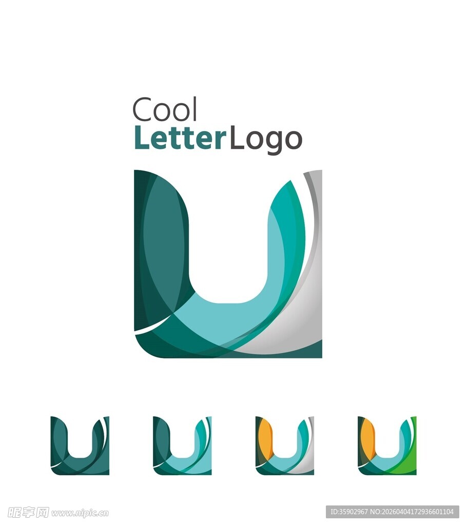 创意U字母标志设计示例