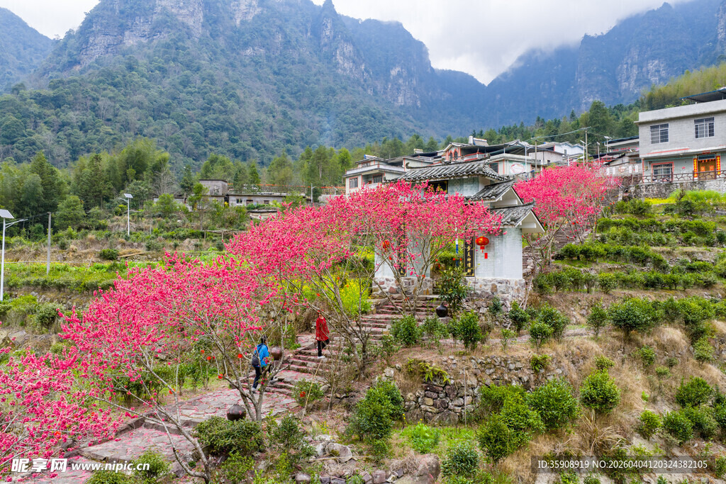 亚洲中国广西来宾金秀乡村风光
