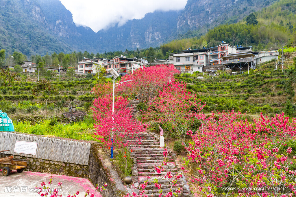 亚洲中国广西来宾金秀乡村风光