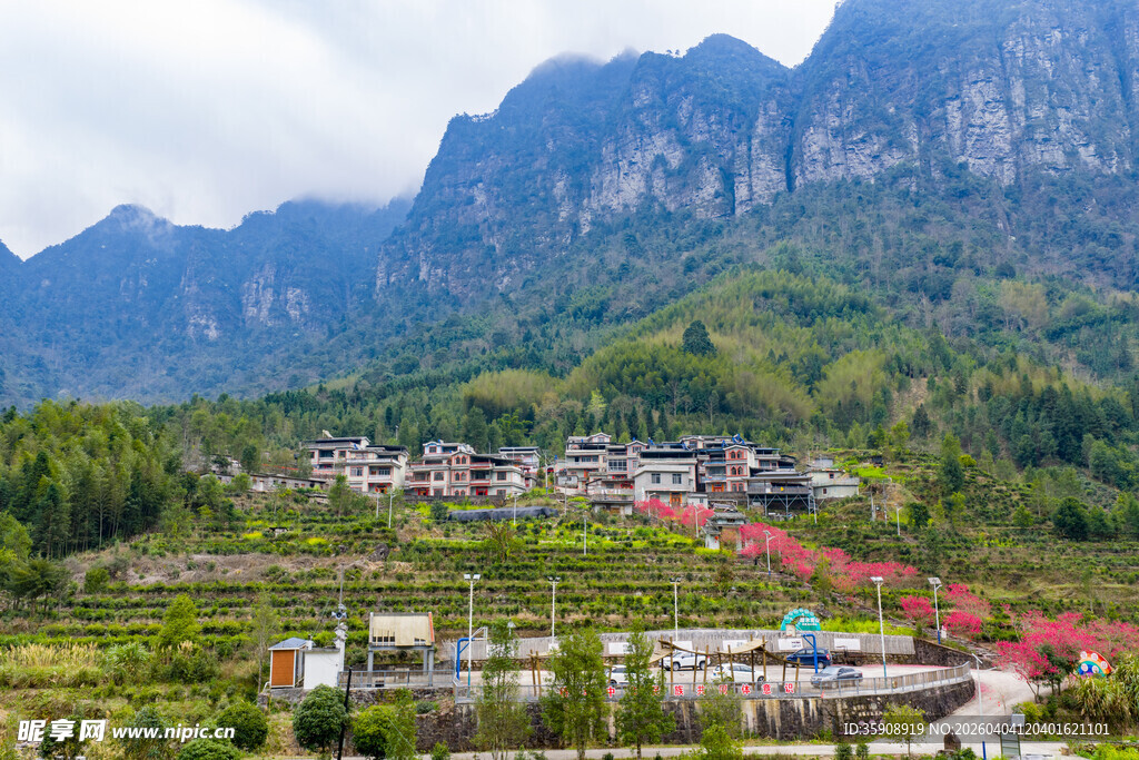 亚洲中国广西来宾金秀乡村风光