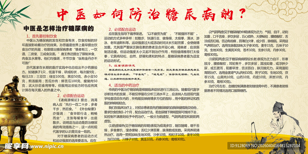 中医知识 糖尿病 科普宣传页