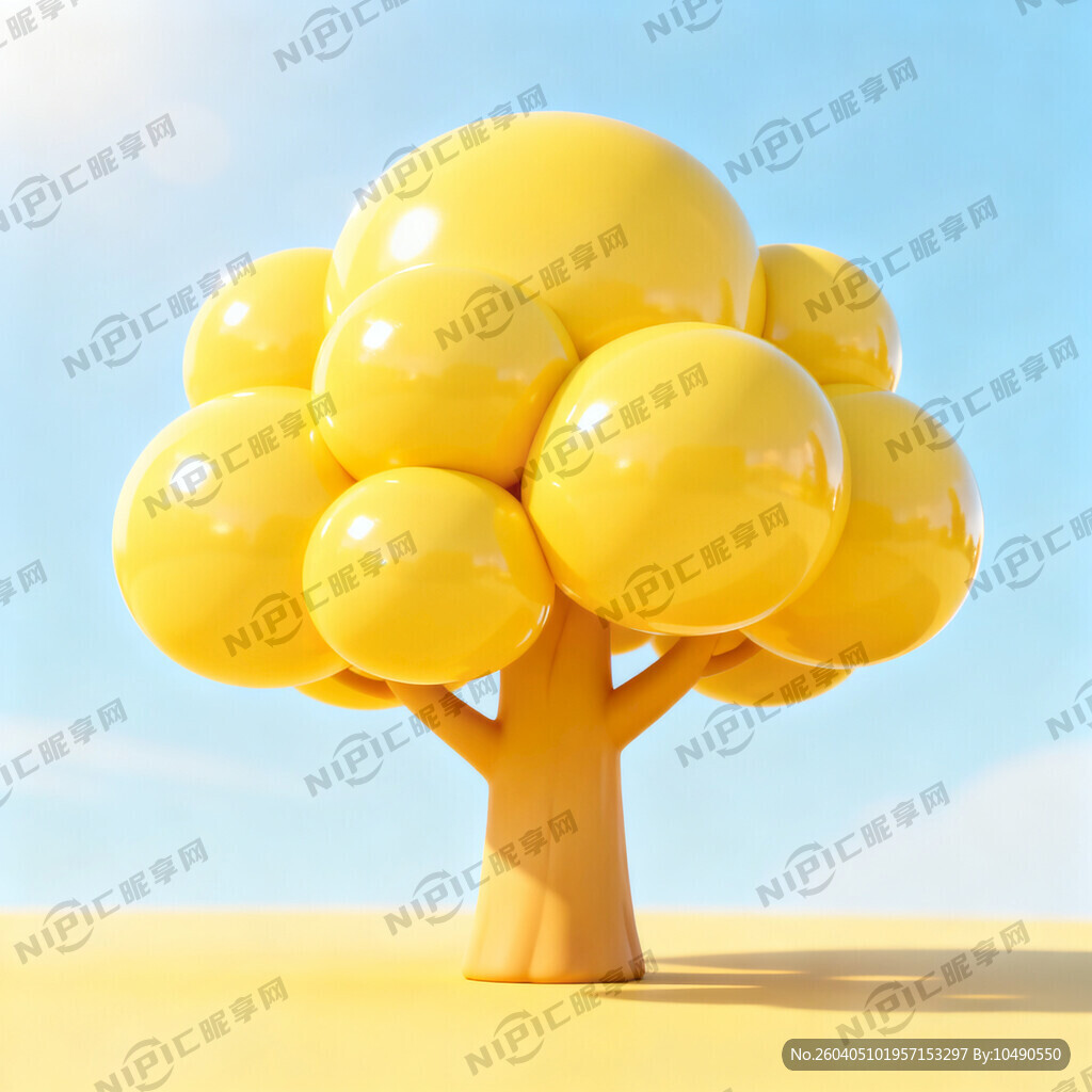 黄色的卡通树
