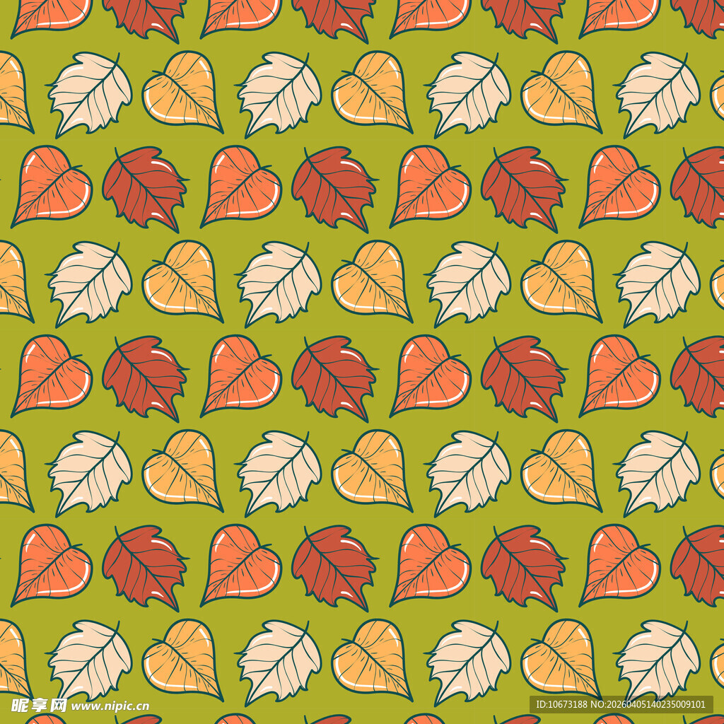 卡通叶子图案背景