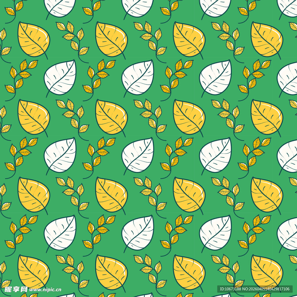 卡通叶子图案背景