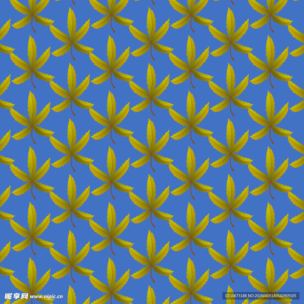 手绘叶片矢量图案背景