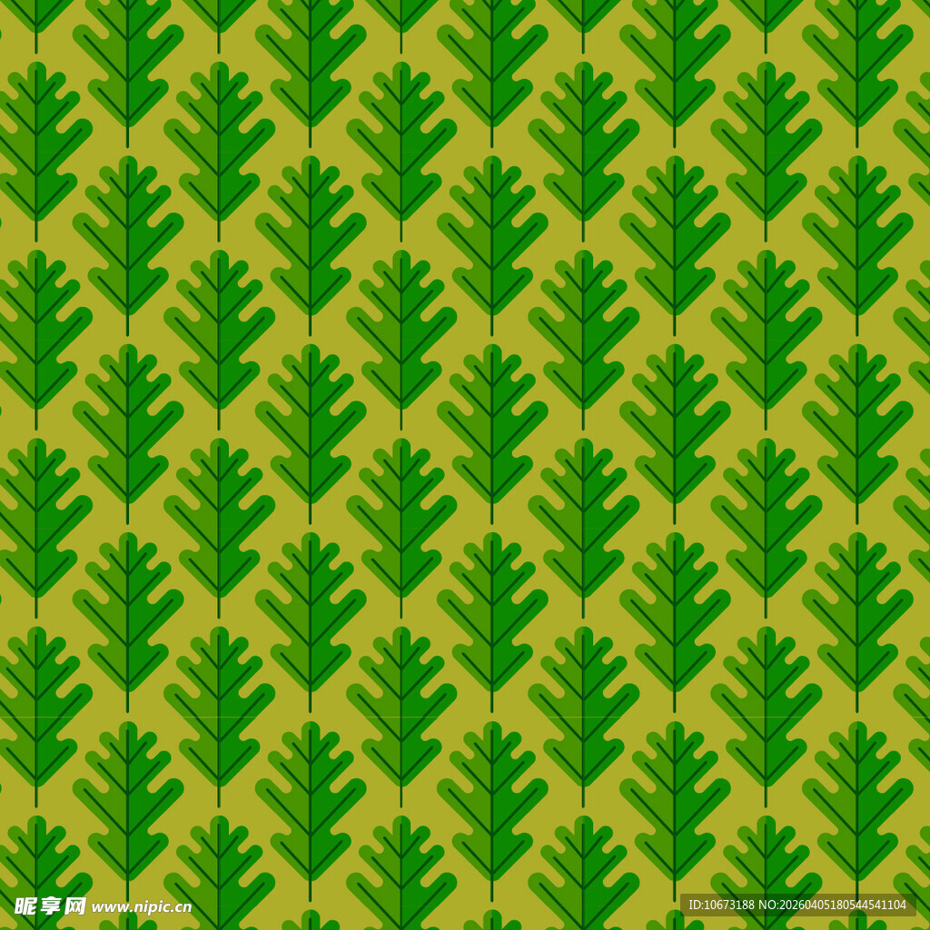 手绘叶片矢量图案背景