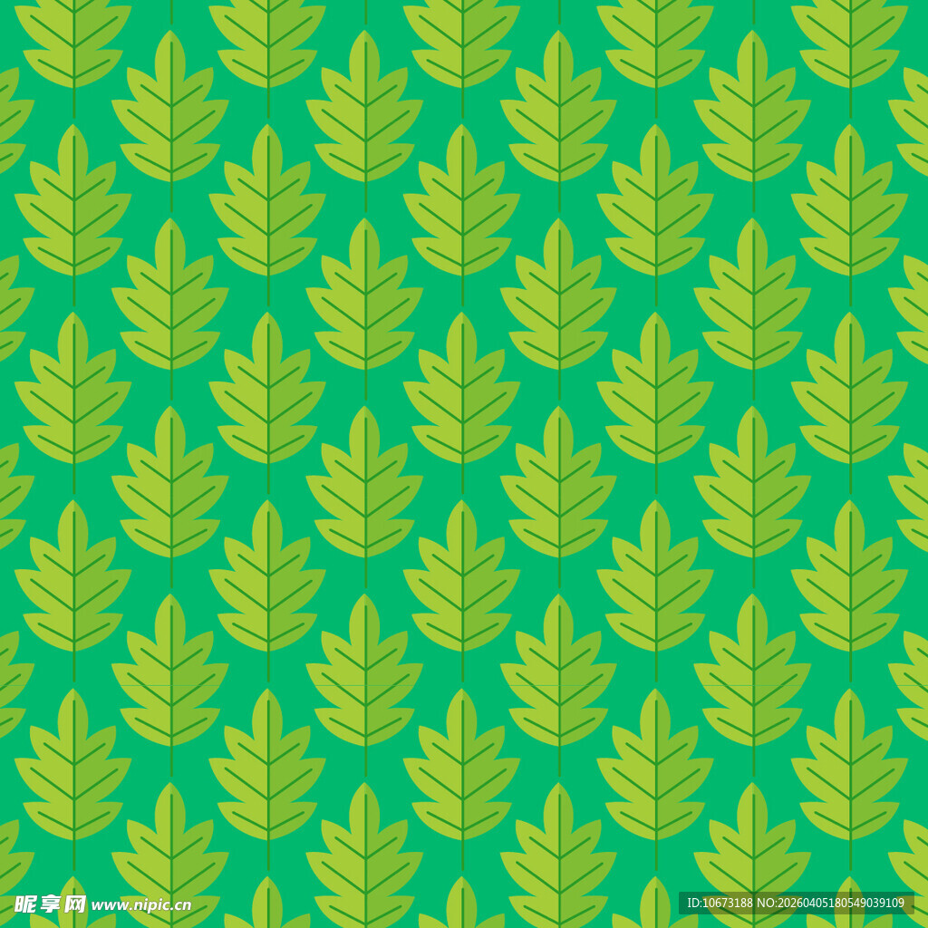 手绘叶片矢量图案背景