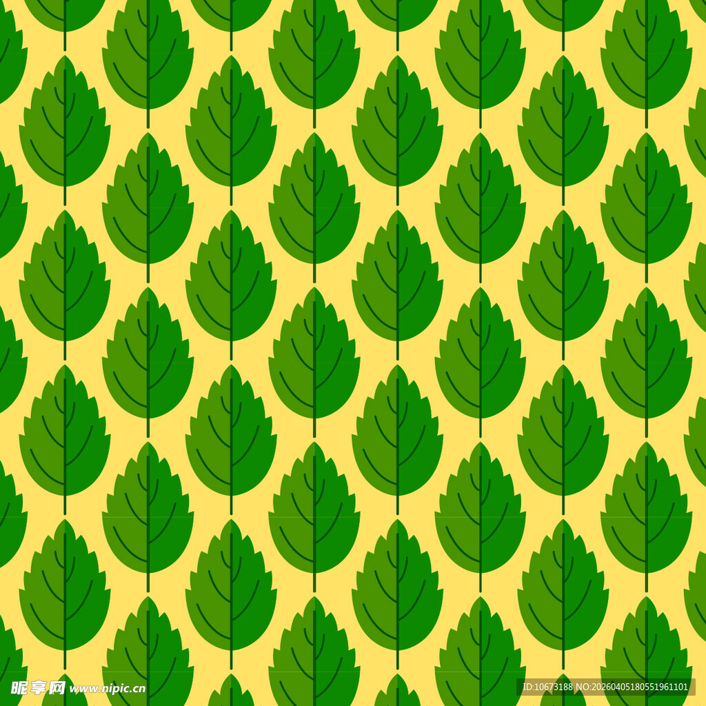 手绘叶片矢量图案背景