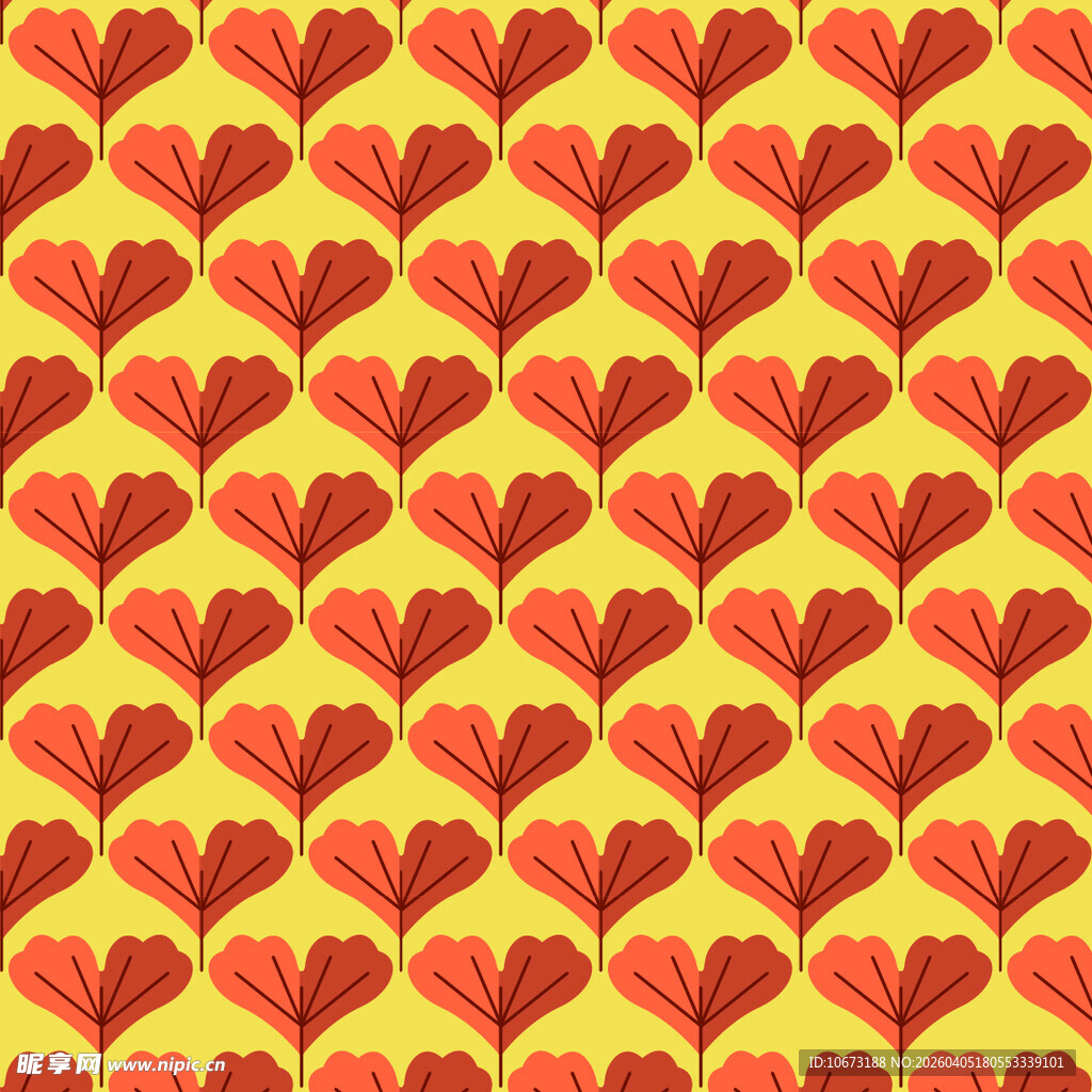 手绘叶片矢量图案背景