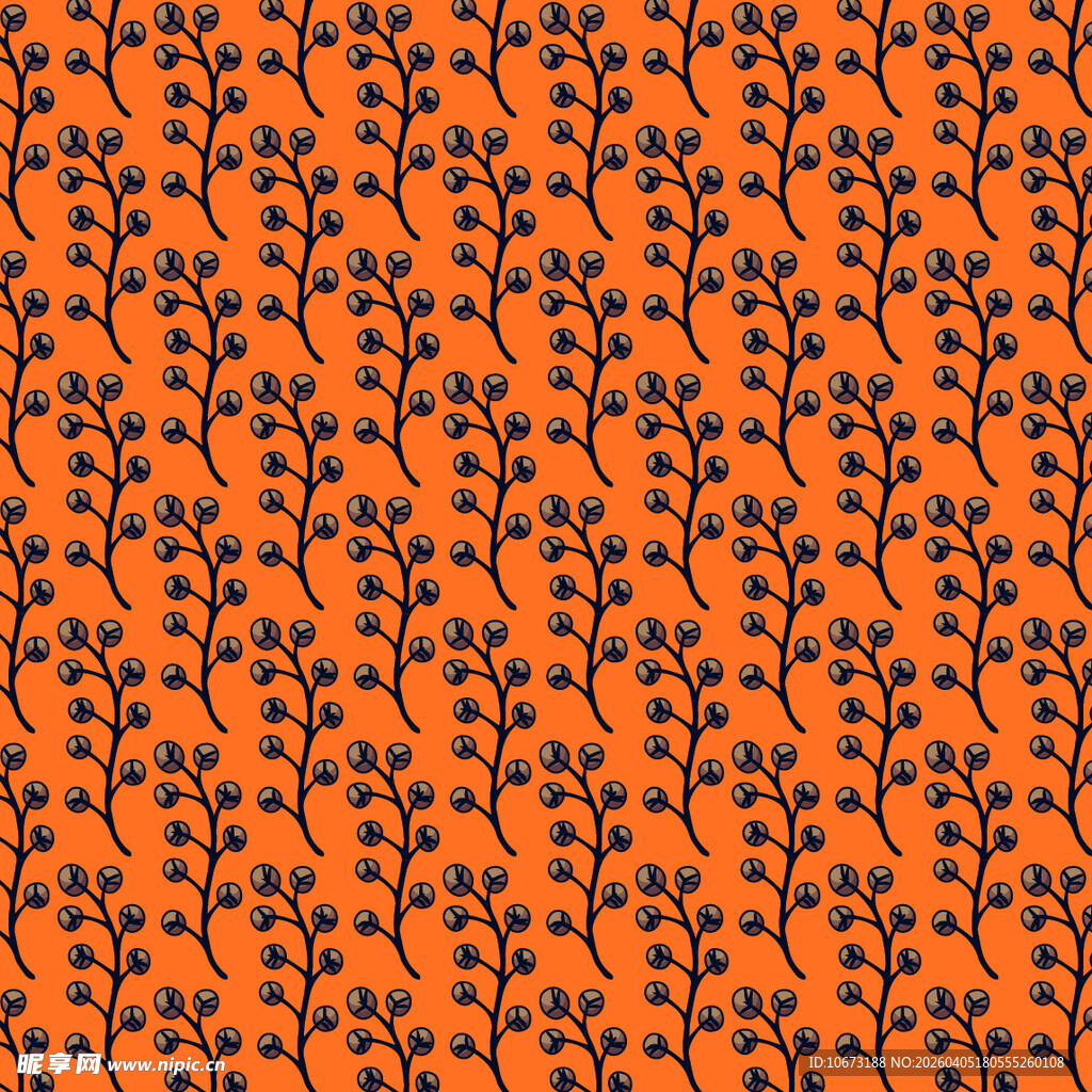 手绘叶片矢量图案背景