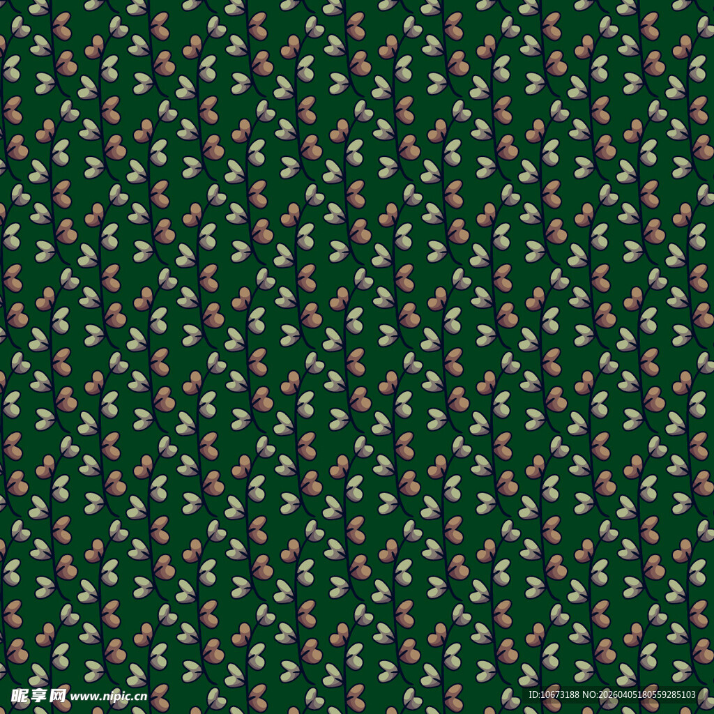 手绘叶片矢量图案背景