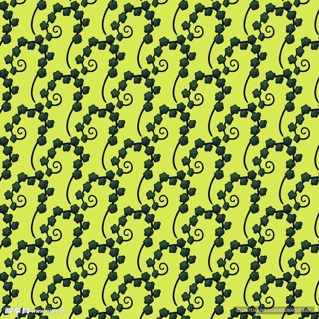 手绘叶片矢量图案背景