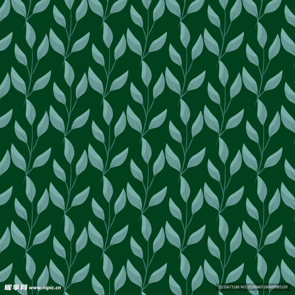 手绘叶片矢量图案背景