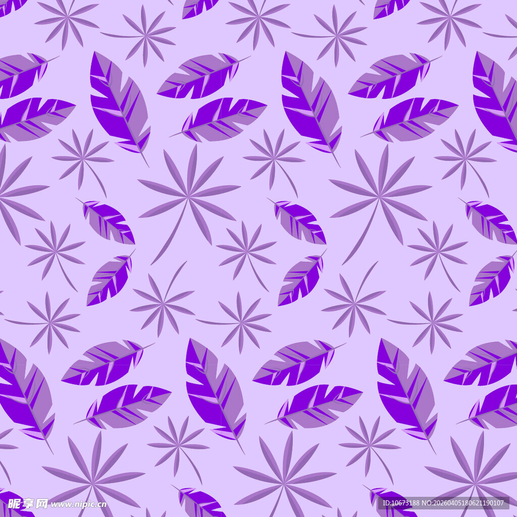 手绘叶片矢量图案背景