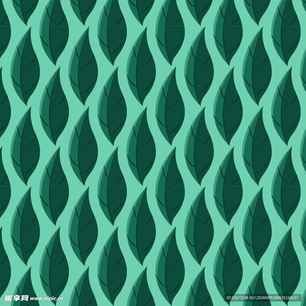 手绘叶片矢量图案背景