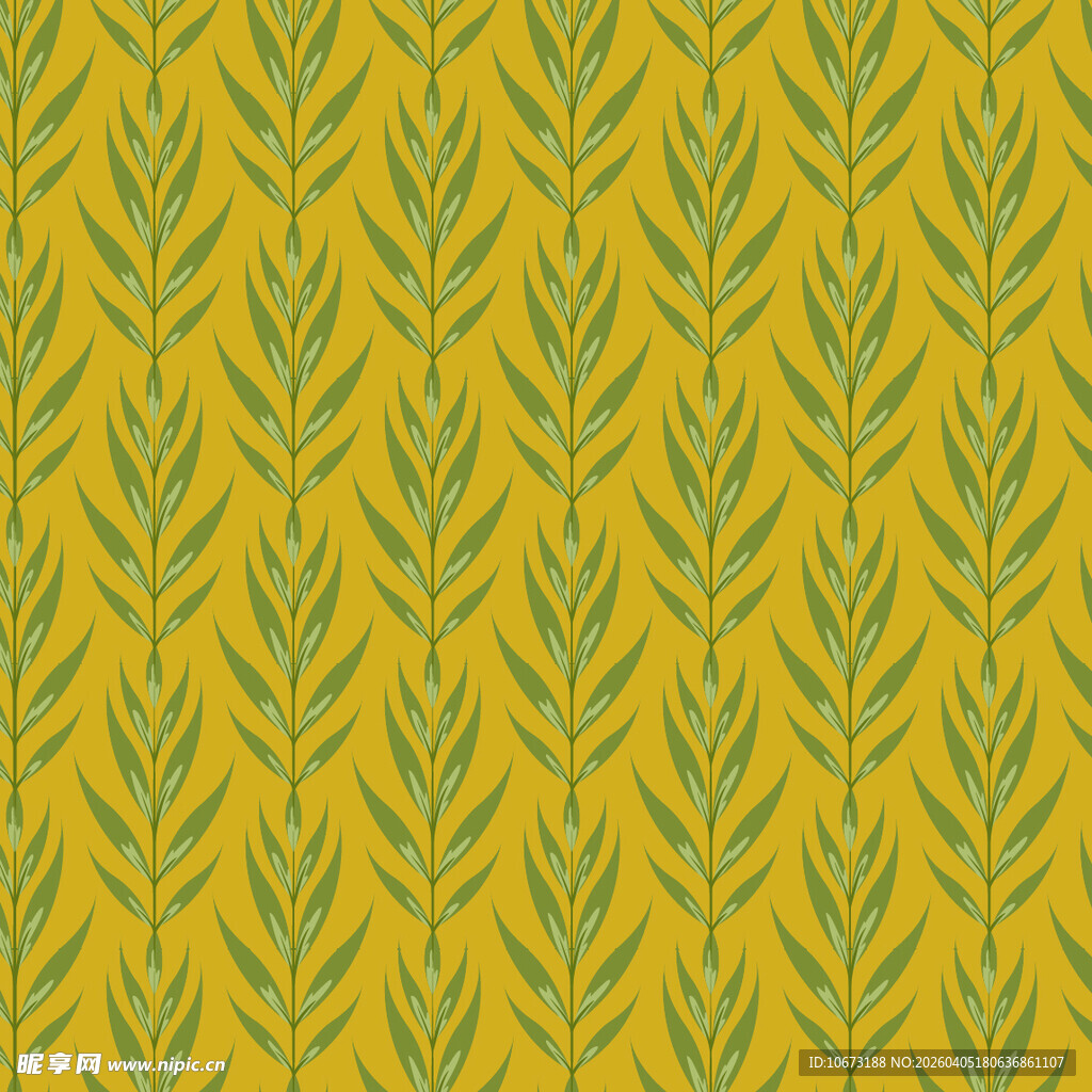 手绘叶片矢量图案背景