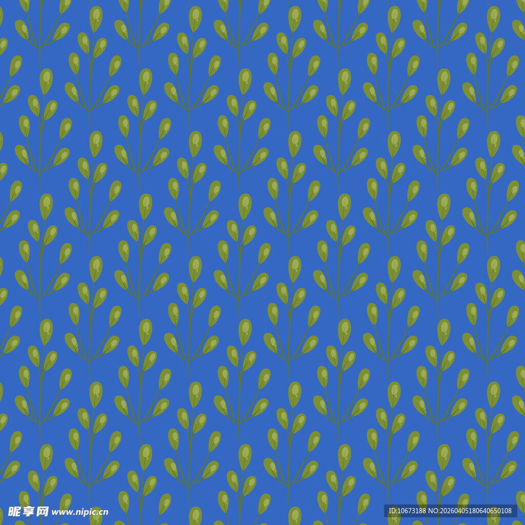 手绘叶片矢量图案背景