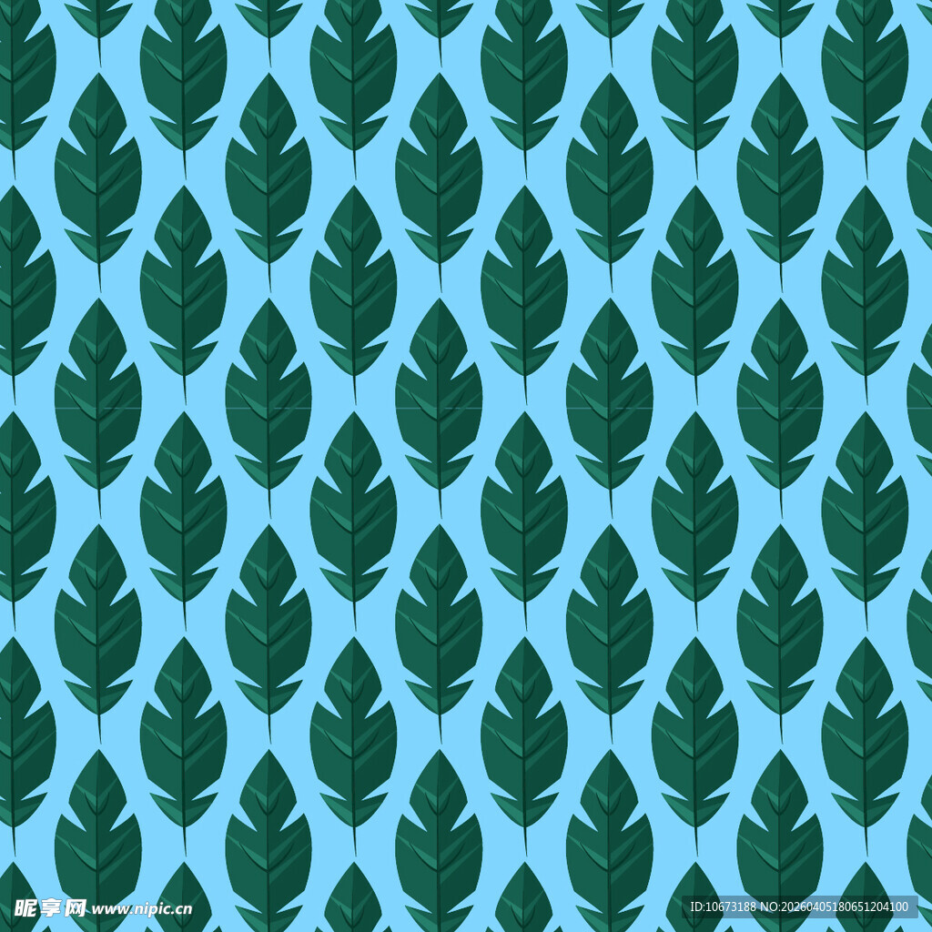 手绘叶片矢量图案背景
