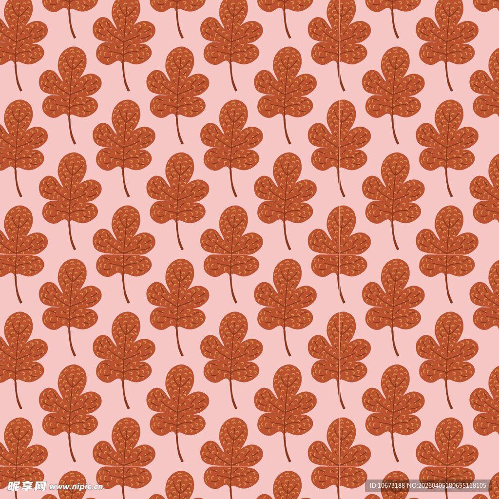 手绘叶片矢量图案背景