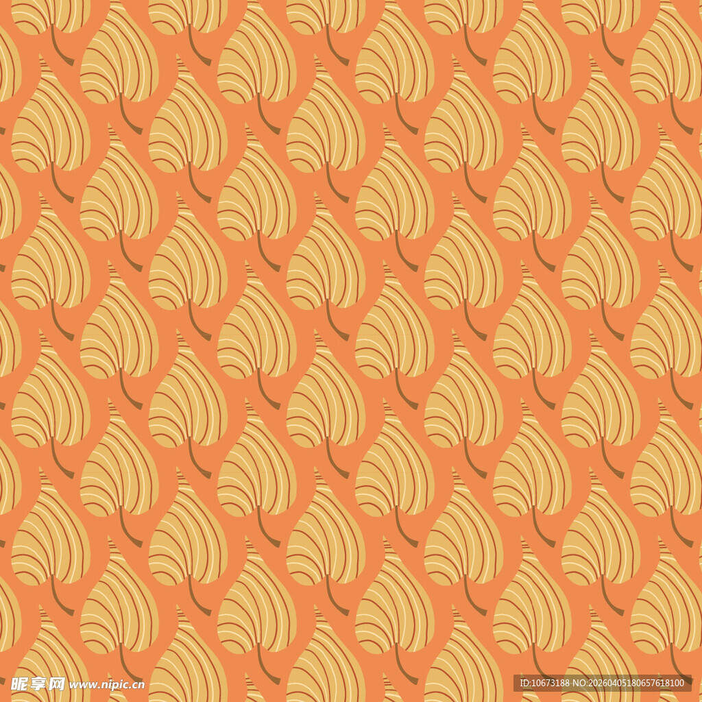 手绘叶片矢量图案背景