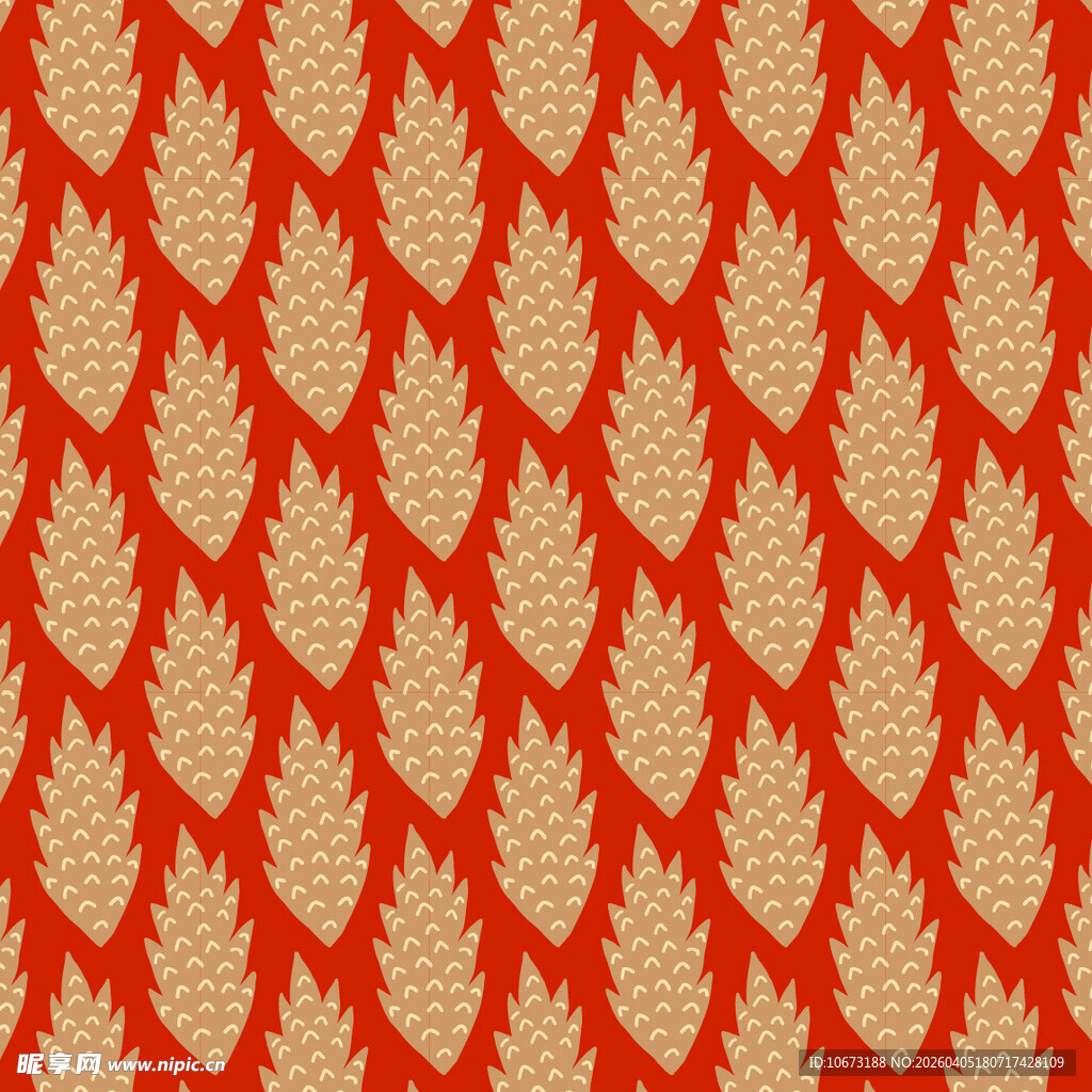 手绘叶片矢量图案背景