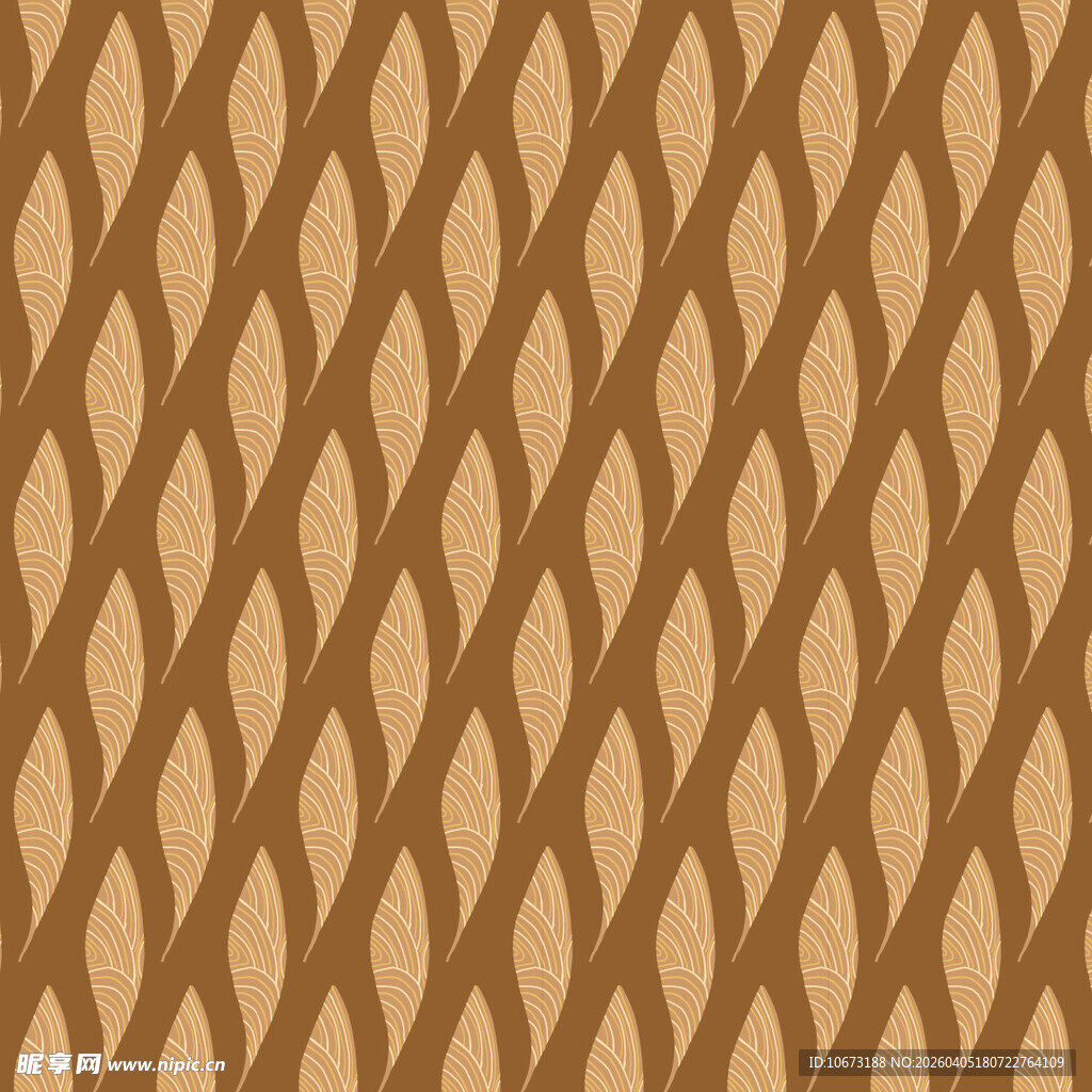 手绘叶片矢量图案背景