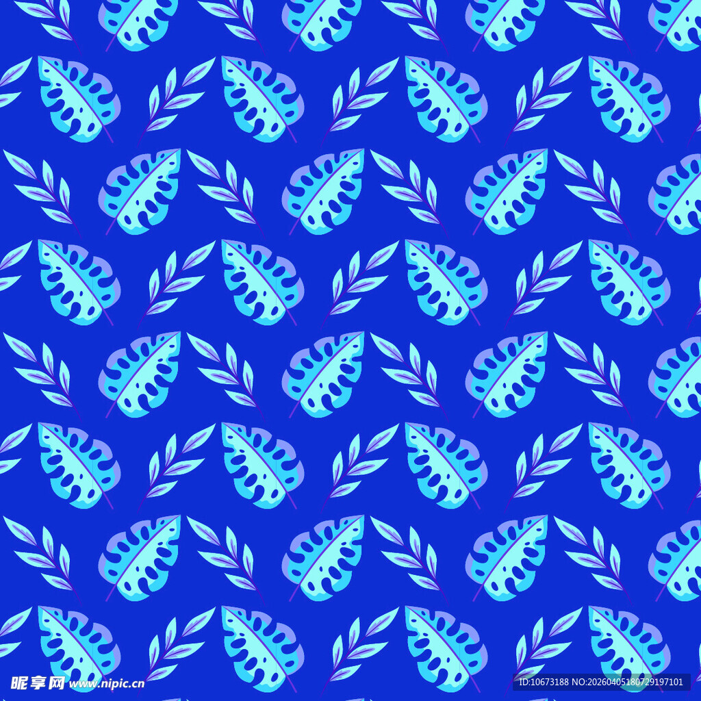 手绘叶片矢量图案背景