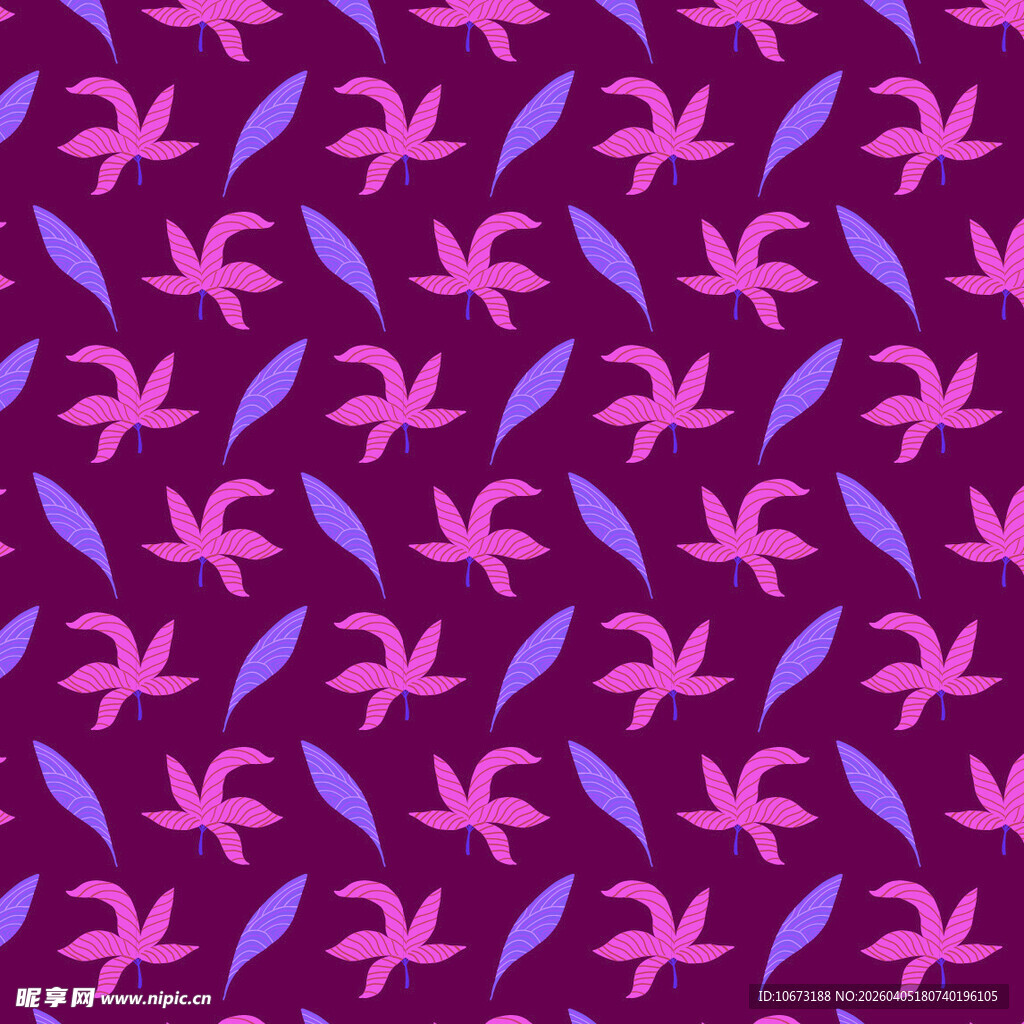 手绘叶片矢量图案背景