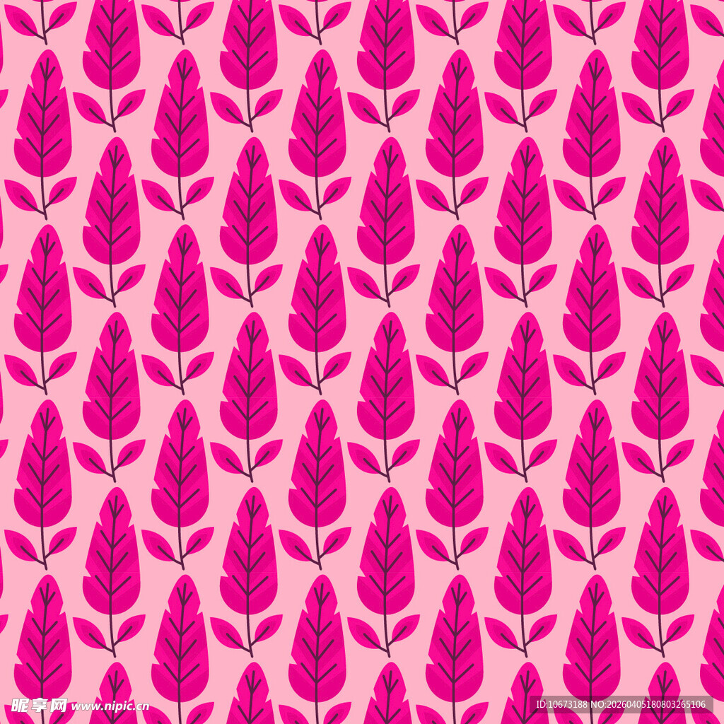 手绘叶片矢量图案背景