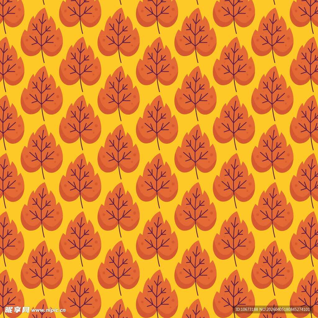 手绘叶片矢量图案背景