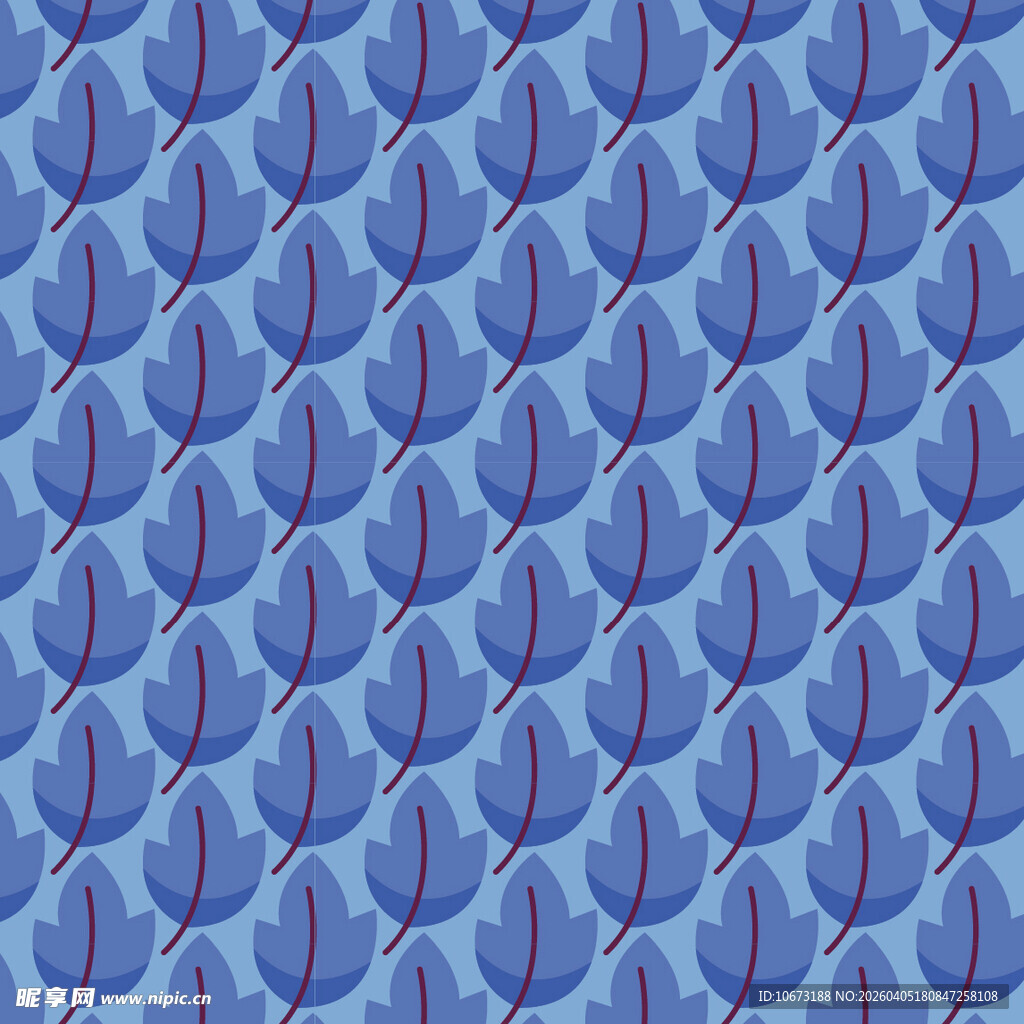 手绘叶片矢量图案背景