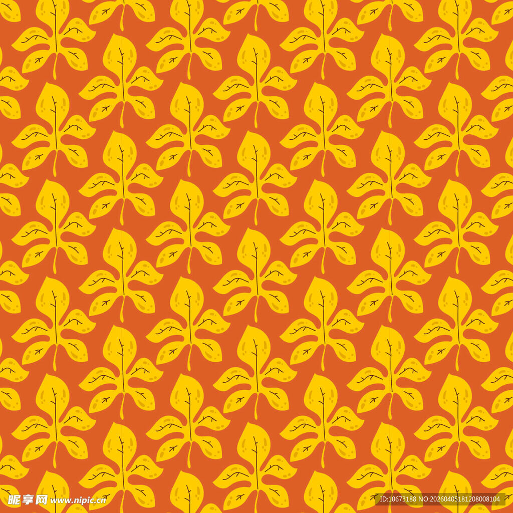 卡通叶子矢量图案背景