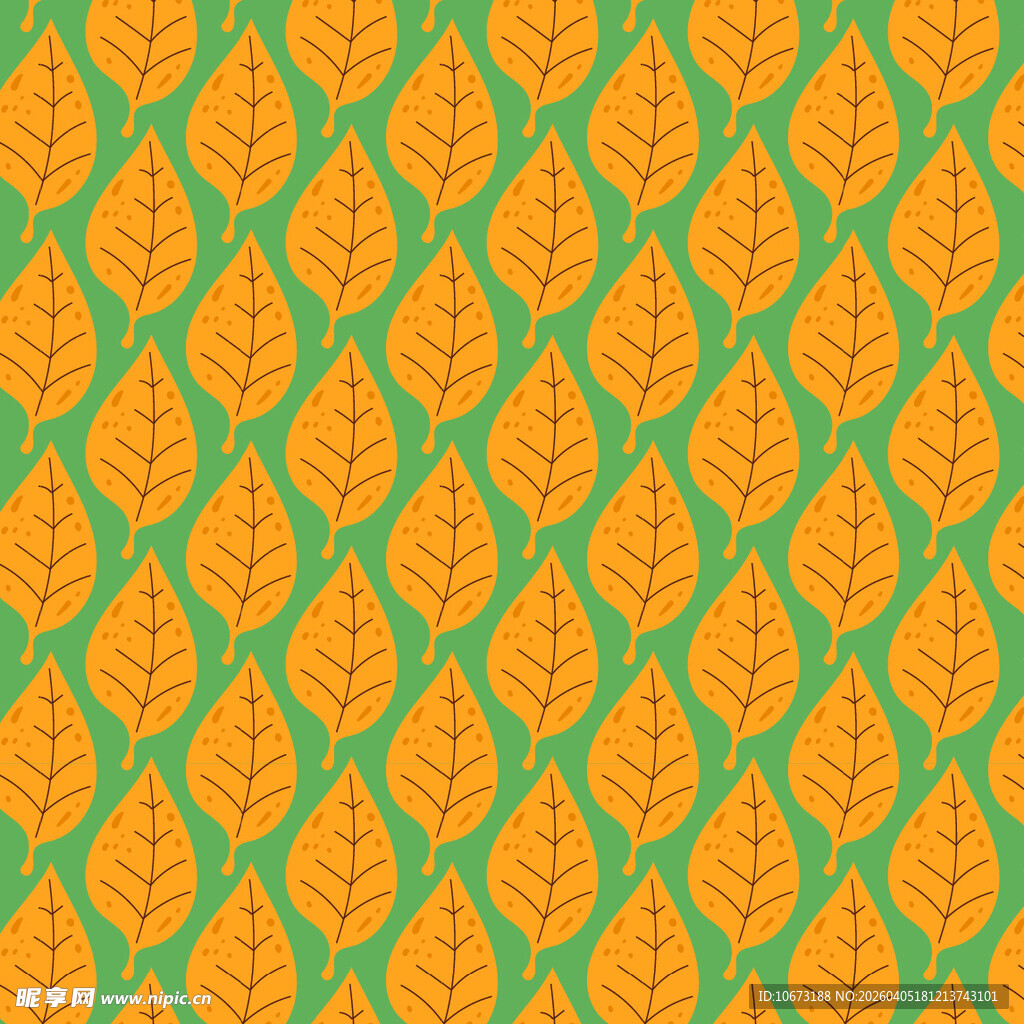 卡通叶子矢量图案背景