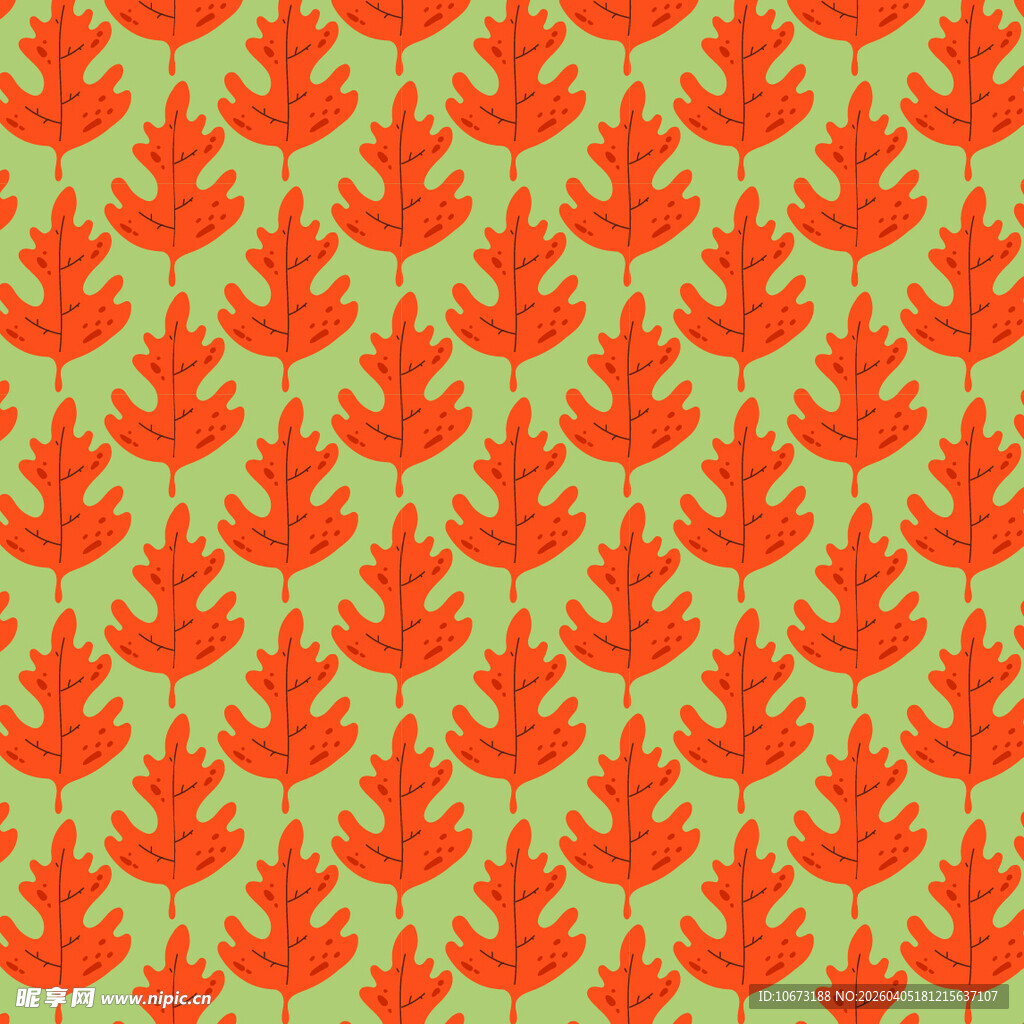 卡通叶子矢量图案背景