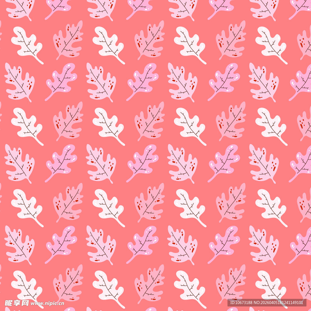 卡通叶子矢量图案背景