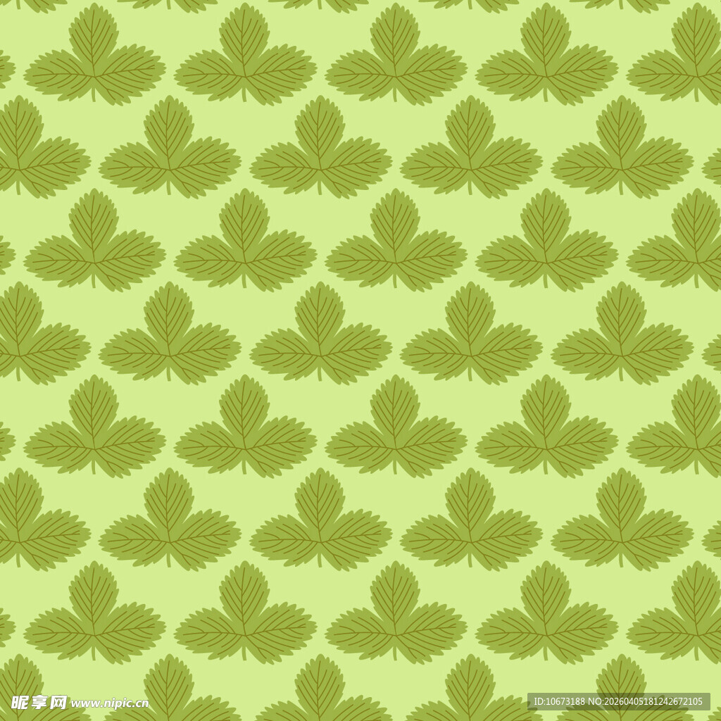 卡通叶子矢量图案背景