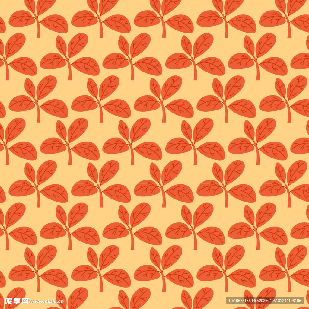 卡通叶子矢量图案背景