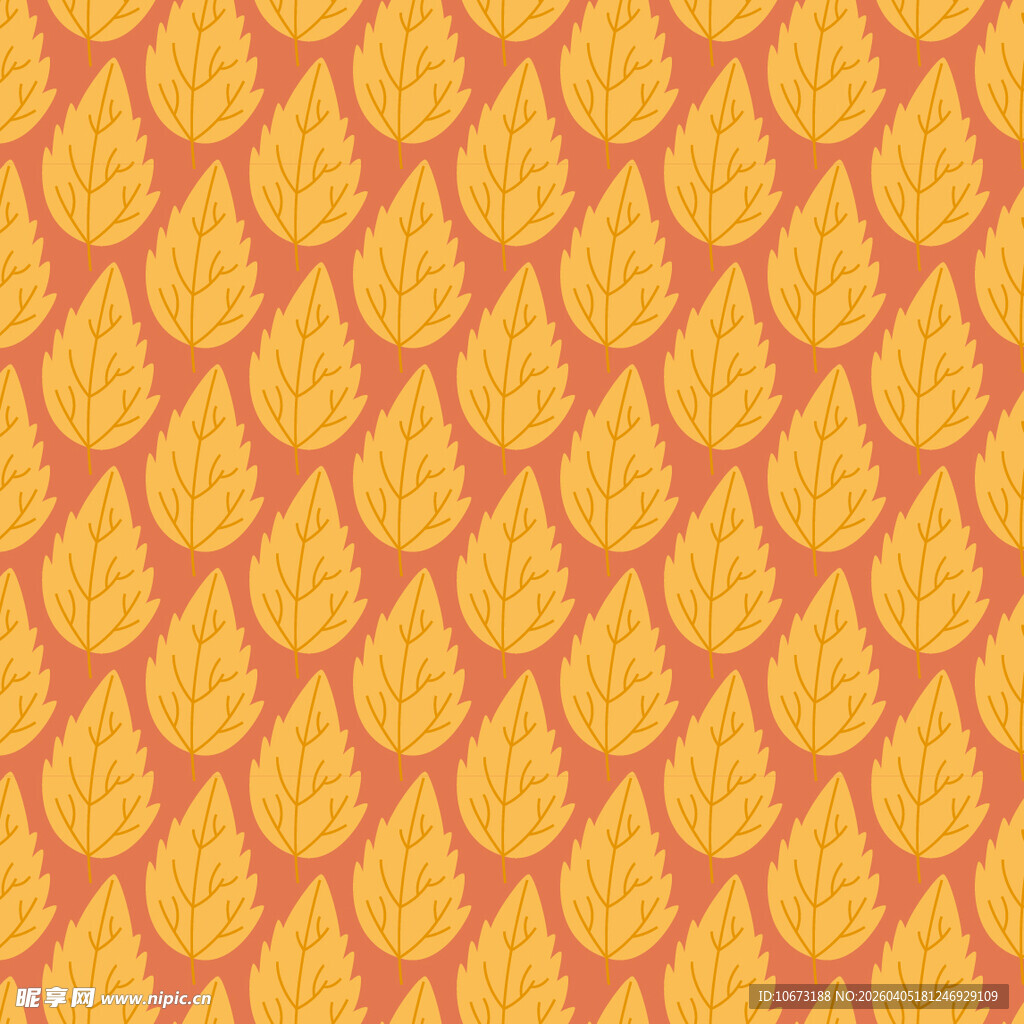卡通叶子矢量图案背景