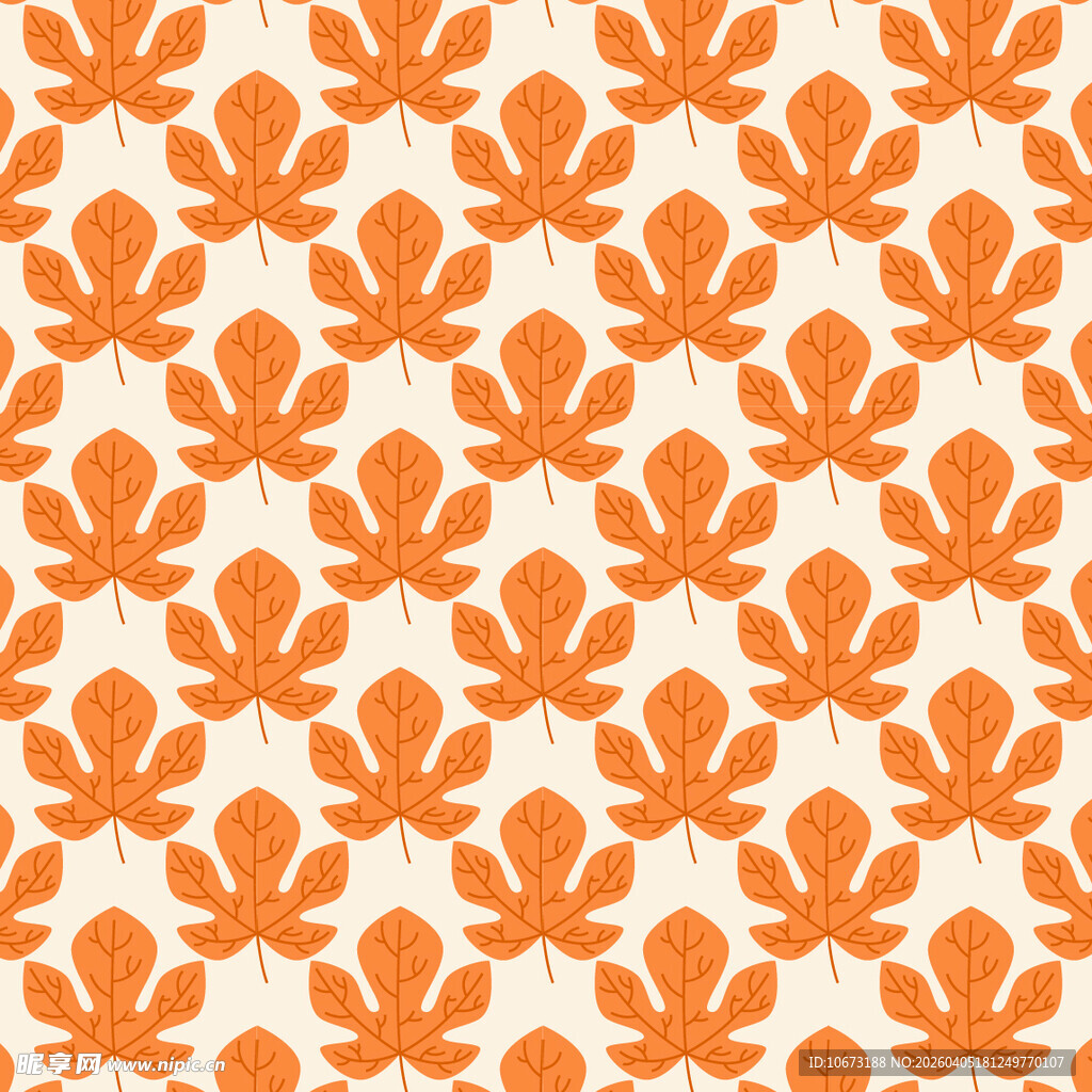 卡通叶子矢量图案背景