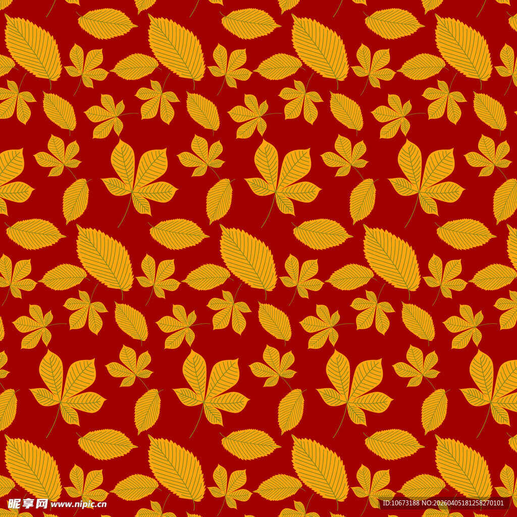 卡通叶子矢量图案背景