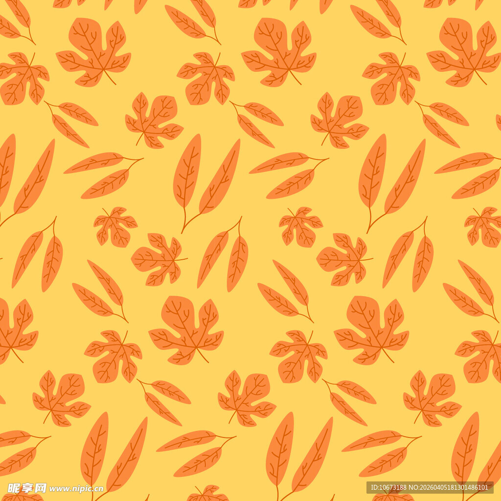 卡通叶子矢量图案背景