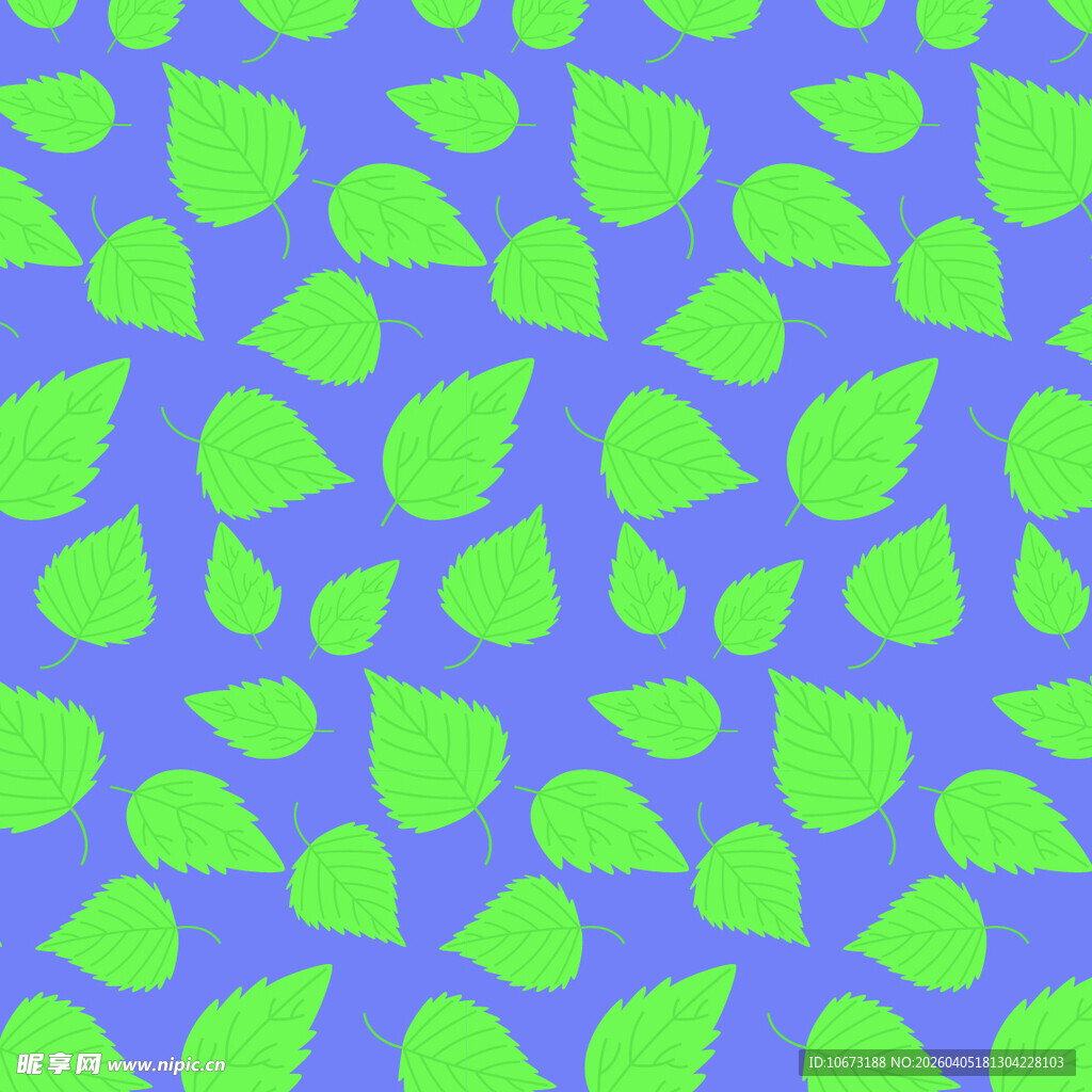 卡通叶子矢量图案背景