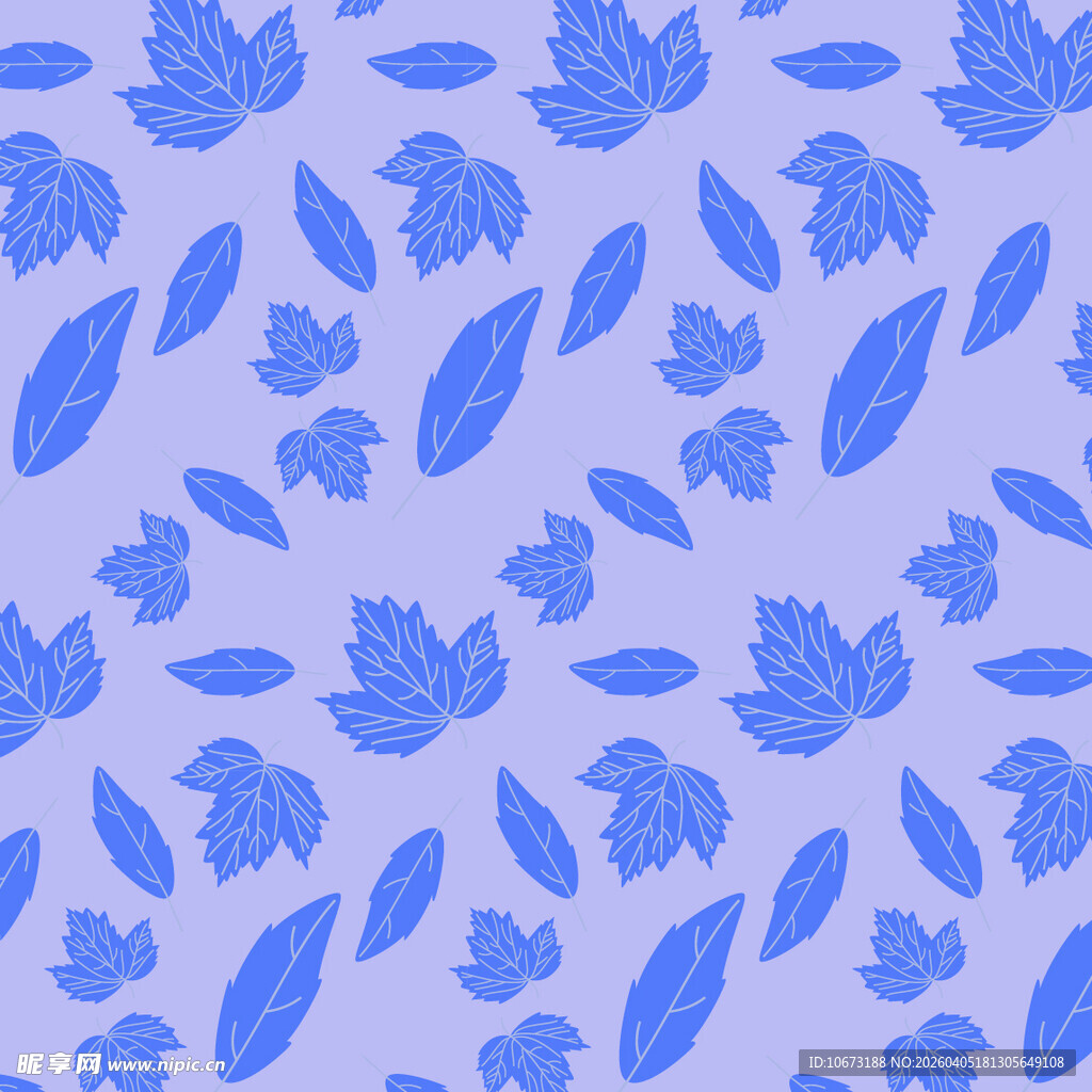 卡通叶子矢量图案背景