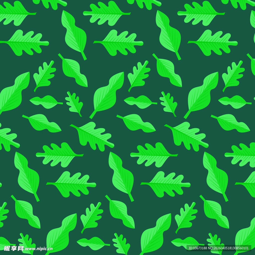 卡通叶子矢量图案背景
