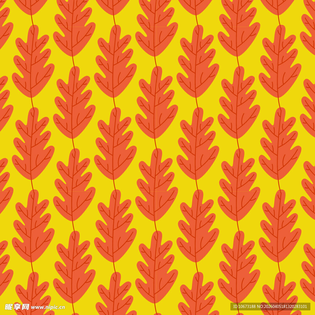 卡通叶子矢量图案背景