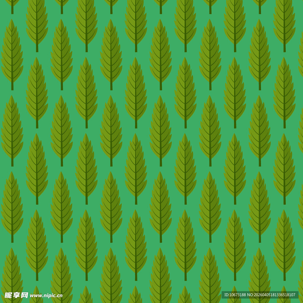 卡通叶子矢量图案背景