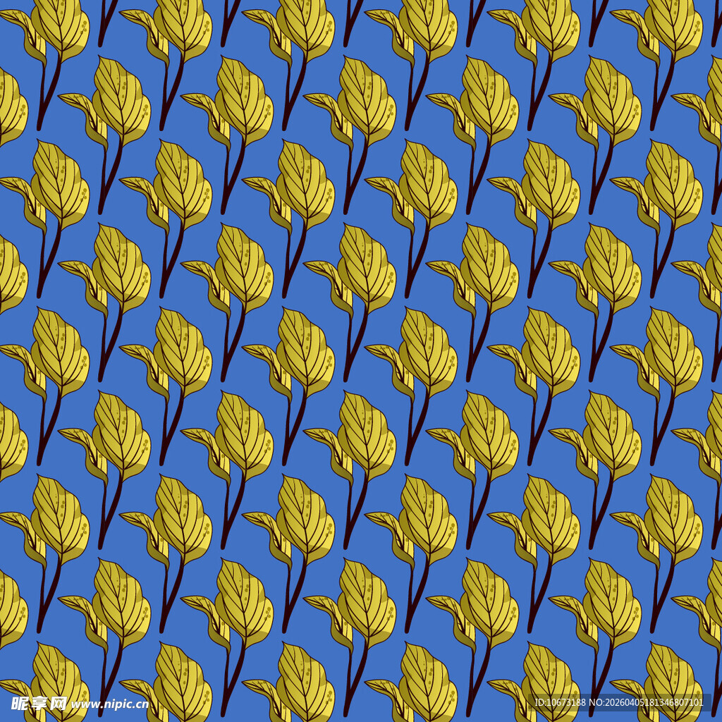 卡通叶子矢量图案背景